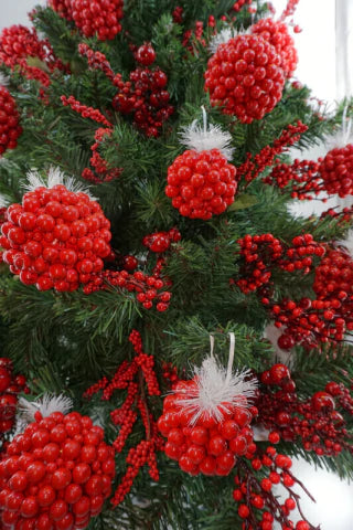 Kit Árvore Faça Você Mesmo Berries Vermelho - 1,50m a 1,80m