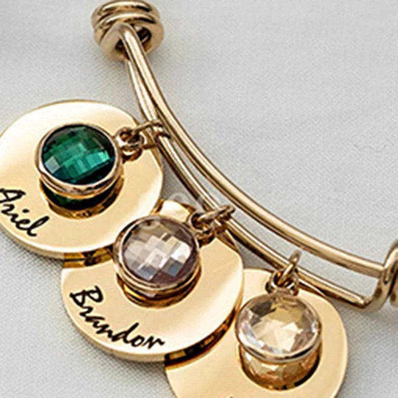 Bracelete Personalizável com nomes - Grave até 3 nomes - Em aço inoxidável