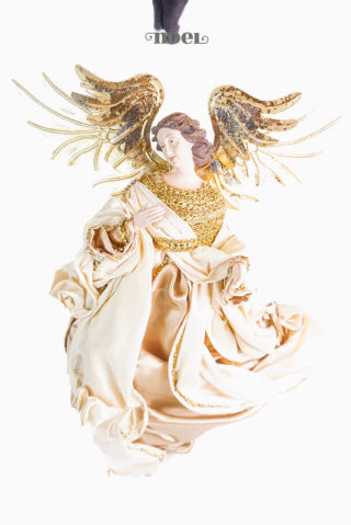 Anjo pendente decorativo off-white/dourado - 39cm