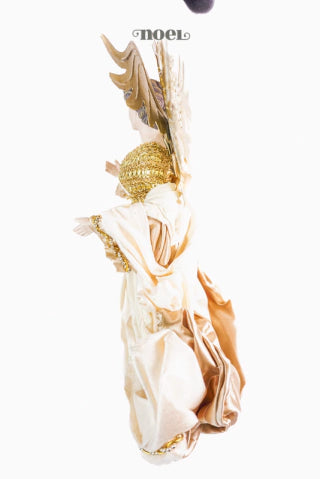 Anjo pendente decorativo off-white/dourado - 39cm