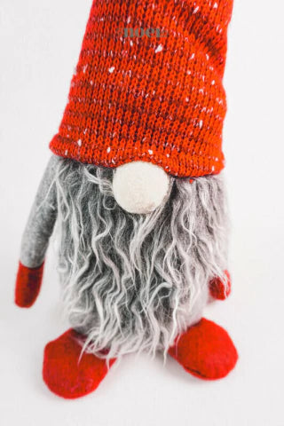 Papai Noel escandinavo tecido cinza/vermelho - 50cm