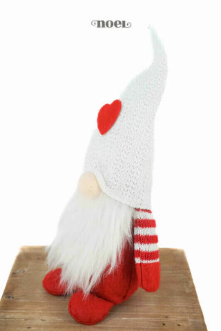 Papai Noel escandinavo sentado tecido branco/vermelho - 30cm - c/1