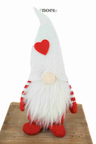 Papai Noel escandinavo sentado tecido branco/vermelho - 30cm - c/1
