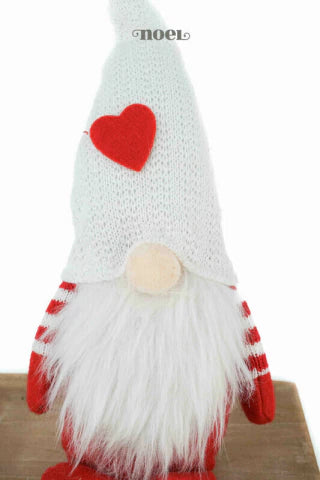 Papai Noel escandinavo sentado tecido branco/vermelho - 30cm - c/1