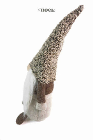 Papai Noel tecido escandinavo off-white/marrom - 32cm