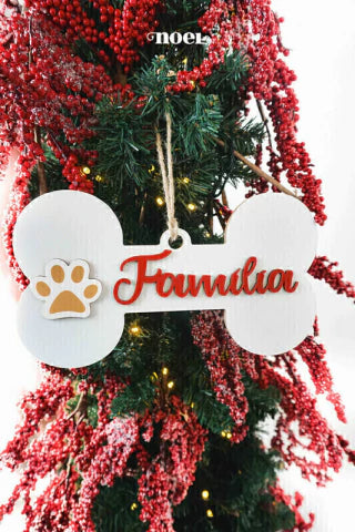 Kit Árvore Faça Você Mesmo Pet Cachorro Família - Vermelho/Branco - 1,50m a 1,80m