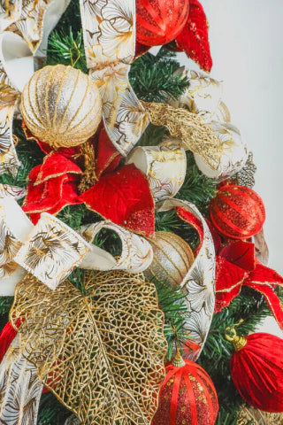 Kit Para Árvore Faça Você Mesmo Clássica Vermelho/Dourado