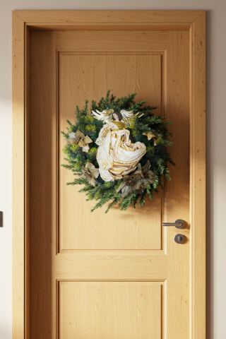 Guirlanda Decorada Anjo Nude/Dourado - 66cm