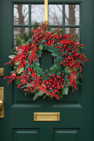 Guirlanda Decorada Berry Vermelho - 66cm