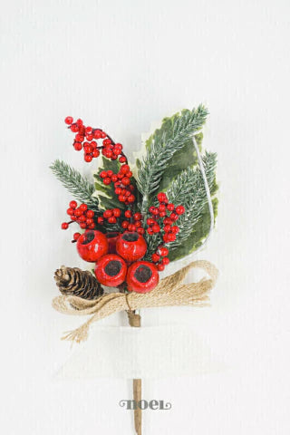 Kit Árvore Faça Você Mesmo Rústica Linho Berries Vermelho/Nude - 1,50m a 1,80m