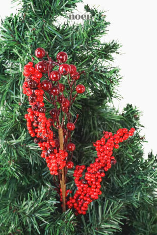 Galho berry Natalino vermelho - 75cm