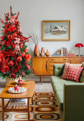 Kit Árvore Faça Você Mesmo Minnie/Disney Vermelho/Branco - 1,50m a 1,80m