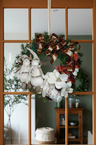 Kit Guirlanda Alce Branco/Nude/Marrom - 60cm