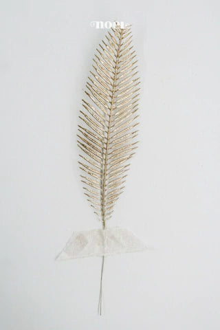 Galho natalino c/ glitter champanhe - 42cm c/1