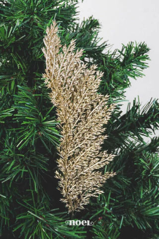 Galho natalino c/ glitter champanhe - 52cm c/1