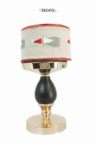 Fita Natal Aramada c/ Papai Noel nude/Vermelho - 6.3cmx9.14m - c/1