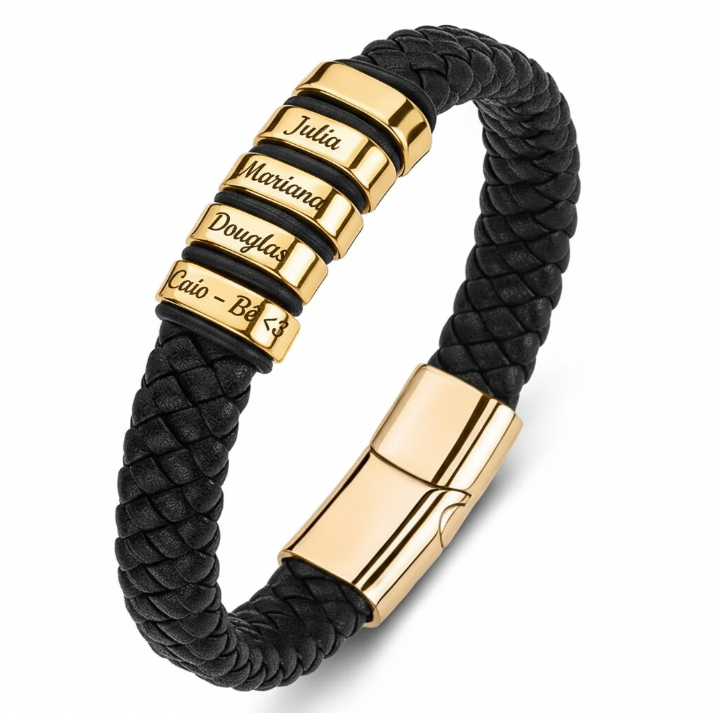 Bracelete Masculino Herói da família - PROMOÇÃO com até 5 nomes sem custo adicional!! (ATÉ 5 NOMES POR BRACELETE.)