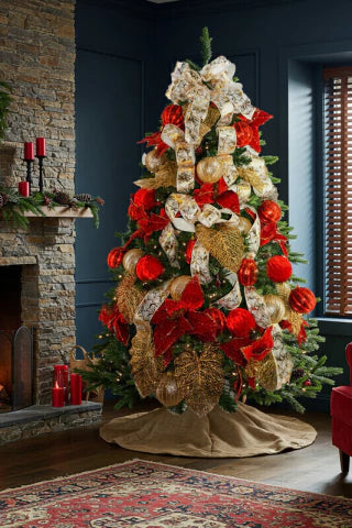 Kit Para Árvore Faça Você Mesmo Clássica Vermelho/Dourado