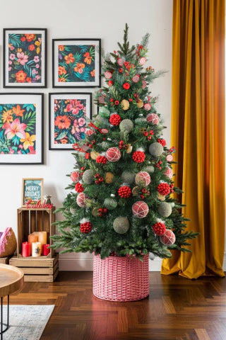 Kit Para Árvore Faça Você Mesmo Confeitos Verde/Vermelho