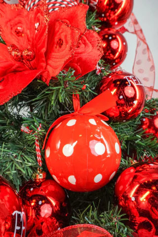 Kit Árvore Faça Você Mesmo Minnie/Disney Vermelho/Branco - 1,50m a 1,80m