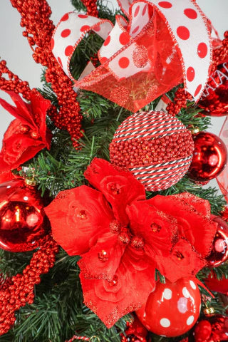 Kit Árvore Faça Você Mesmo Minnie/Disney Vermelho/Branco - 1,50m a 1,80m