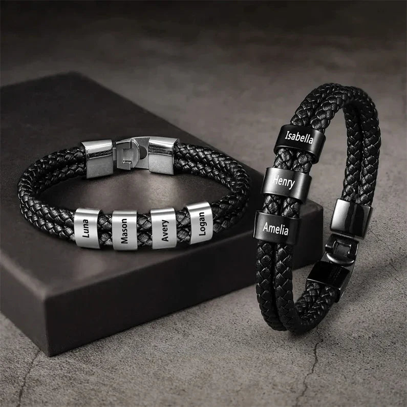 Bracelete Masculino Personalizável com nomes | Oferta Especial 50% OFF + Frete Grátis Somente Hoje!