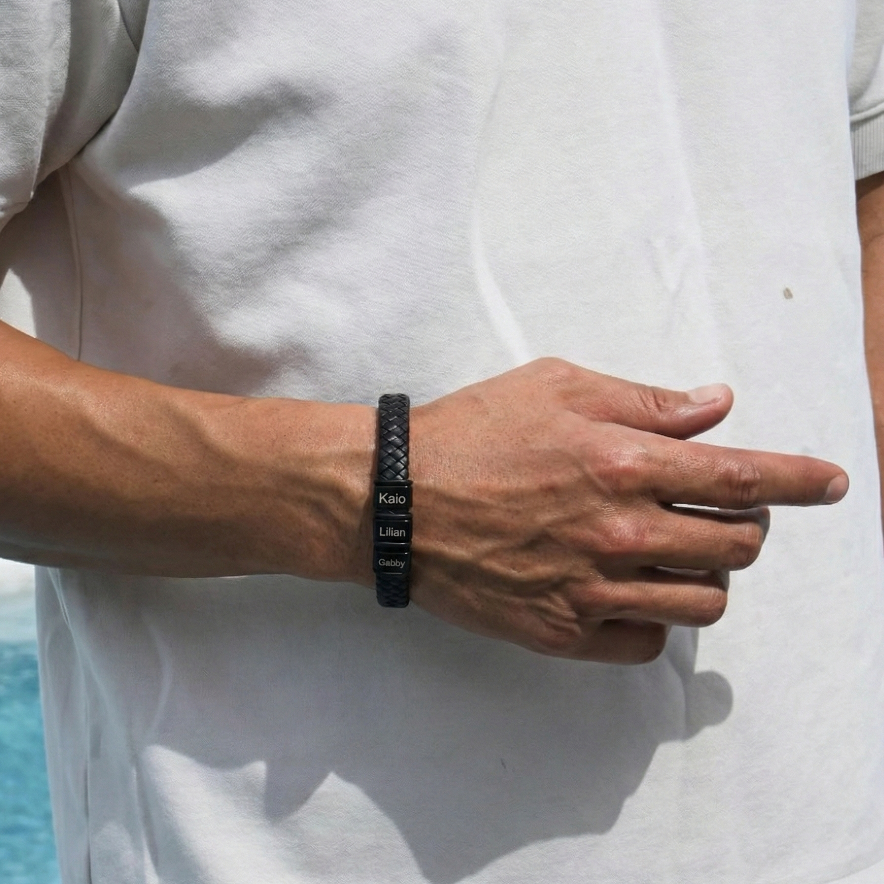 Bracelete Masculino Proteção Eterna - Personalizável com nomes | Oferta Especial 45% OFF + Frete Grátis Somente Hoje!