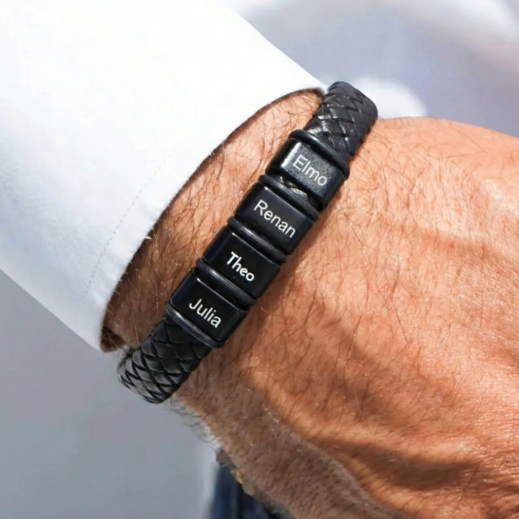 Bracelete Masculino Proteção Eterna - Personalizável com nomes | Oferta Especial 45% OFF + Frete Grátis Somente Hoje!