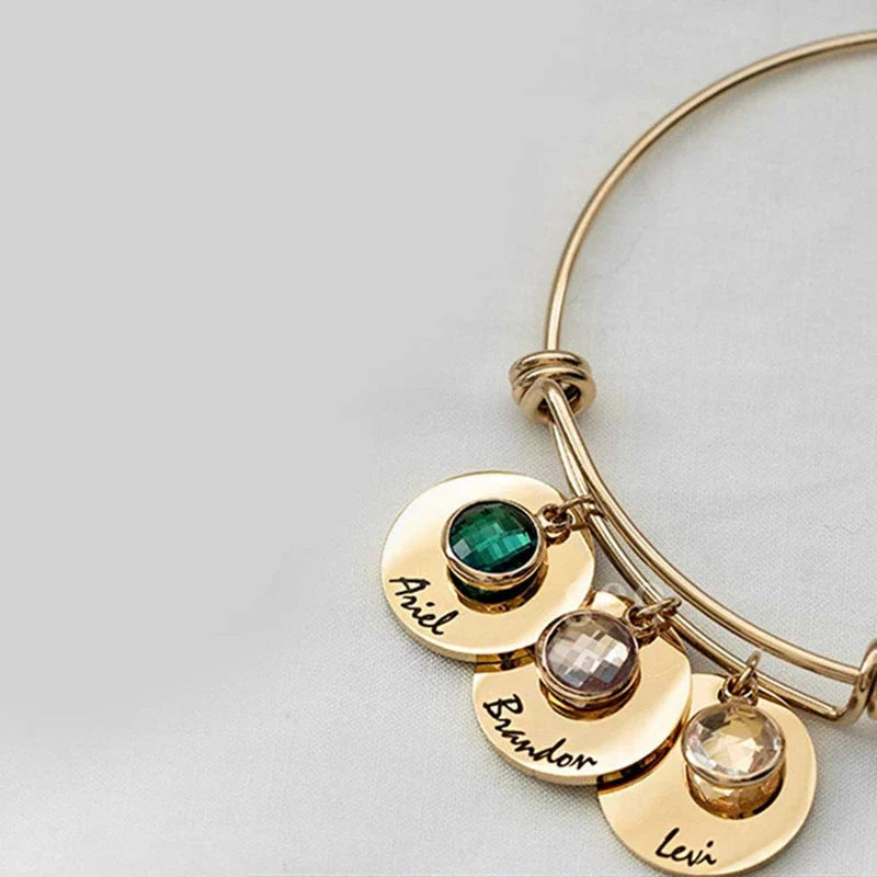 Bracelete Personalizável com nomes - Grave até 3 nomes - Em aço inoxidável