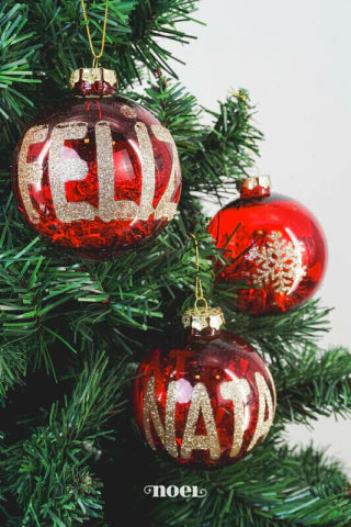 Bola decorada Feliz Natal/estrela/floco de neve - 10cm c/3