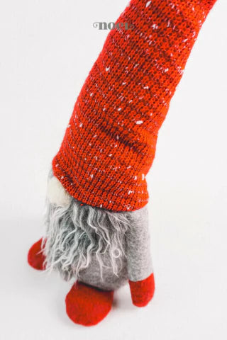 Papai Noel escandinavo tecido cinza/vermelho - 50cm