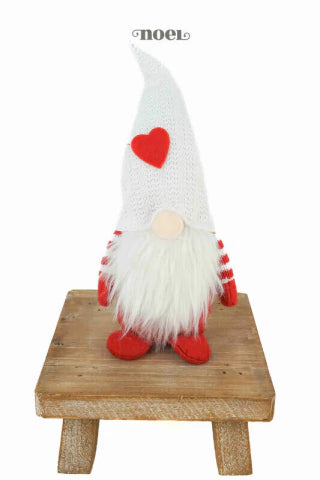 Papai Noel escandinavo sentado tecido branco/vermelho - 30cm - c/1