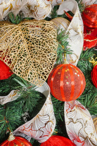 Kit Para Árvore Faça Você Mesmo Clássica Vermelho/Dourado