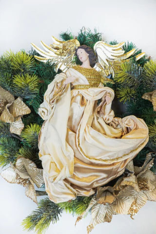 Guirlanda Decorada Anjo Nude/Dourado - 66cm