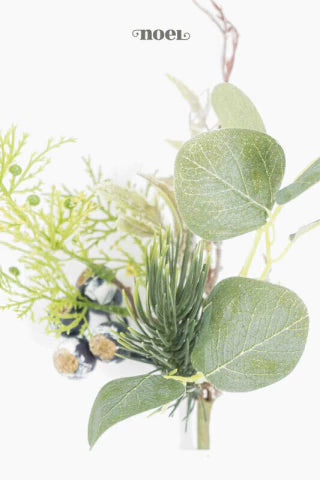 Galho natalino berry verde/azul - 35cm c/1