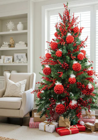 Kit Árvore Faça Você Mesmo Berries Vermelho - 1,50m a 1,80m