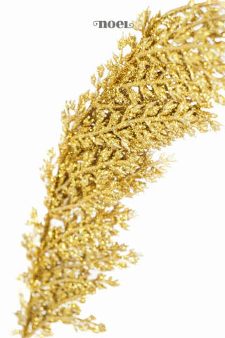 Galho natalino c/ glitter dourado - 51cm c/1
