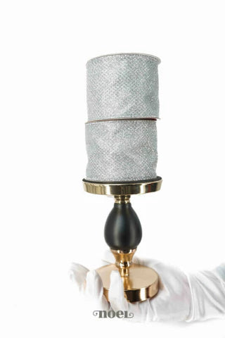 Fita Natal aramada organza gitter prata - 6,3cmx9,14m c/1