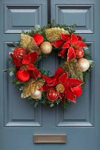 Kit Para Guirlanda Faça Você Mesmo Clássica Vermelho/Dourado