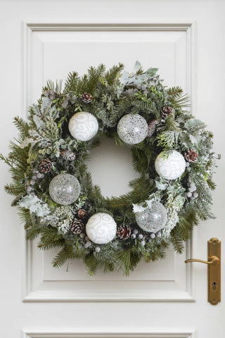 Kit Para Guirlanda Faça Você Mesmo Neve Natal Branco/Verde