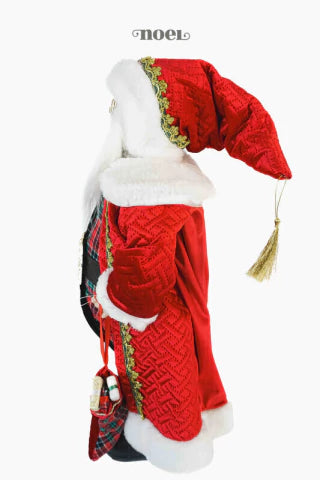 Papai Noel em Pé c/ Sino Vermelho/Dourado/Branco - 60cm