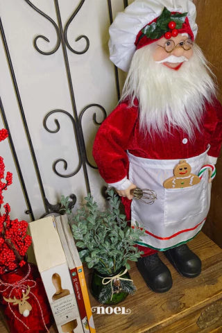 Papai Noel confeiteiro em pé vermelho/branco - 60cm