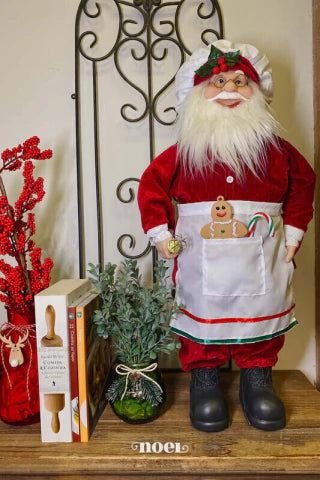 Papai Noel confeiteiro em pé vermelho/branco - 60cm