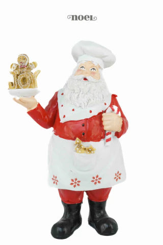 Papai Noel Confeiteiro Resina Vermelho/Branco - 20cm